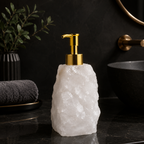 Elegant Stone Soap Dispenser with Luxurious Gold Pump