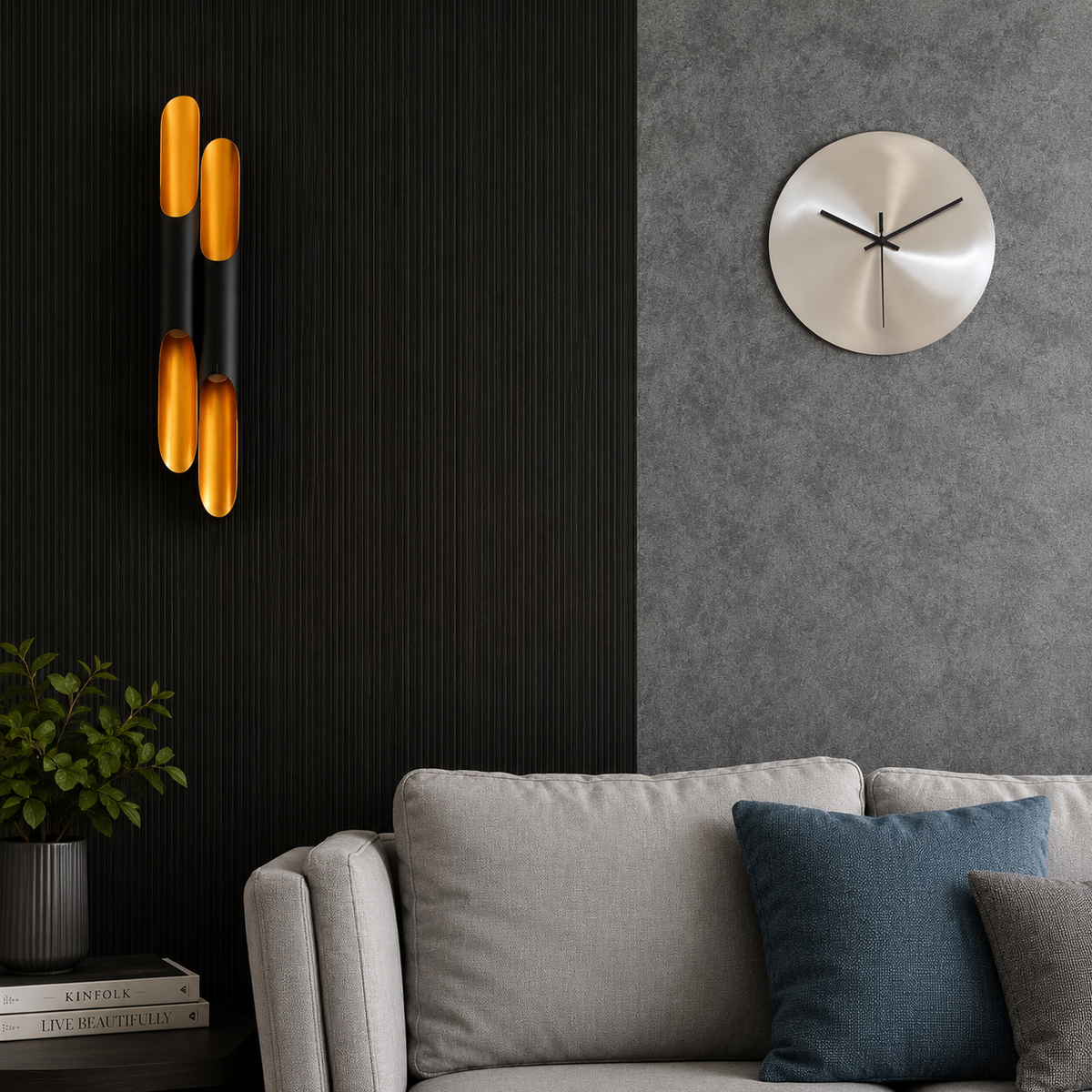 Tranquil Elegance: Olive Stainless Steel Wall Clock
