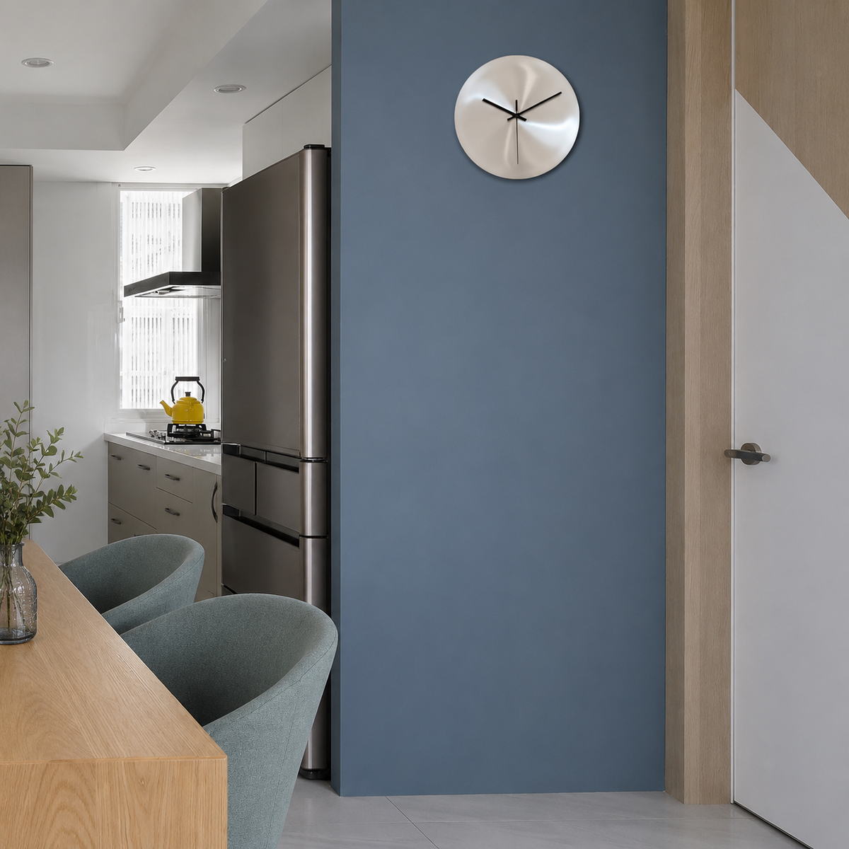 Tranquil Elegance: Olive Stainless Steel Wall Clock