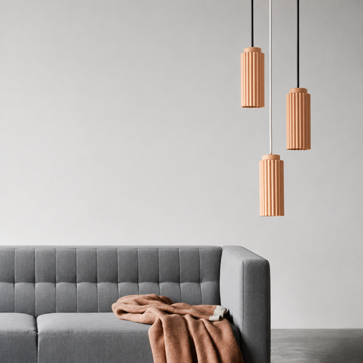 Elegant Ribbed White Pendant Light for Stylish Kitchens