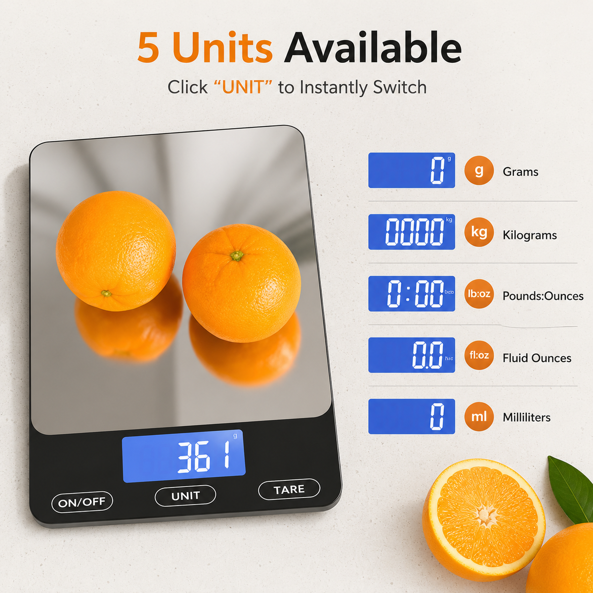 SleekPro Precision Digital Kitchen Scale for Perfect Baking