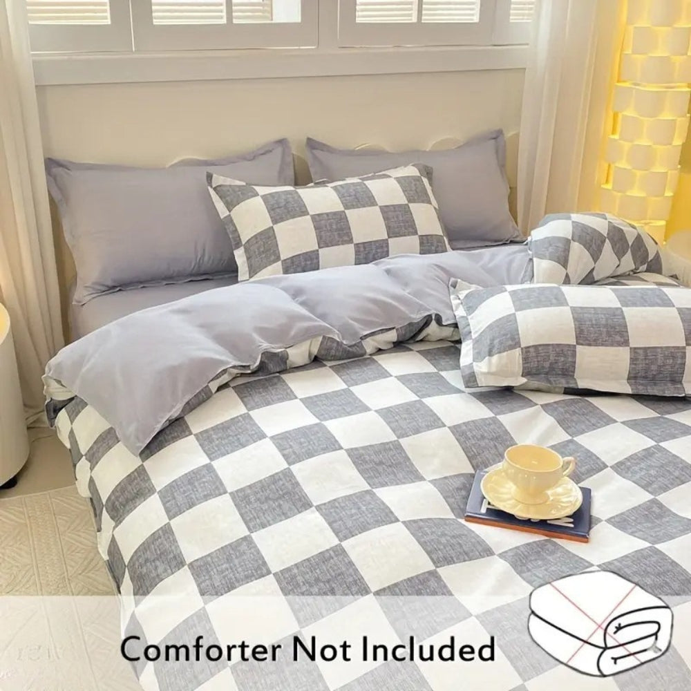 Chateau | Checkered cotton-polyester bedding set 5
