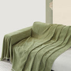 Cozy Textured Knit Blanket with Playful Tassels