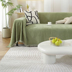 Cozy Textured Knit Blanket with Playful Tassels