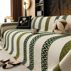 Chenille Sofa Slipcover with Chevron Design – Anti-Slip Protection