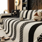 Chenille Sofa Slipcover with Chevron Design – Anti-Slip Protection