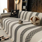 Chenille Sofa Slipcover with Chevron Design – Anti-Slip Protection