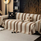 Chenille Sofa Slipcover with Chevron Design – Anti-Slip Protection