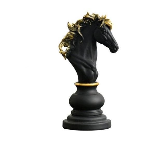 Elegant Chess Piece Statues - King, Queen & Knight Home Accent