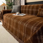 Classic Plaid Tartan Sofa Protector - Soft Chenille Fabric