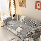 Striped Chenille Sofa Slipcover with Tassels – Non-Slip Design for Sectional