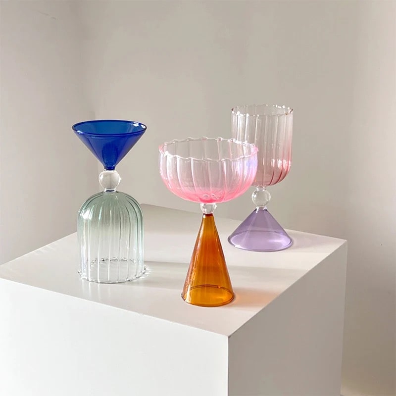 Elegant Gold-Rimmed Cocktail Glass Set
