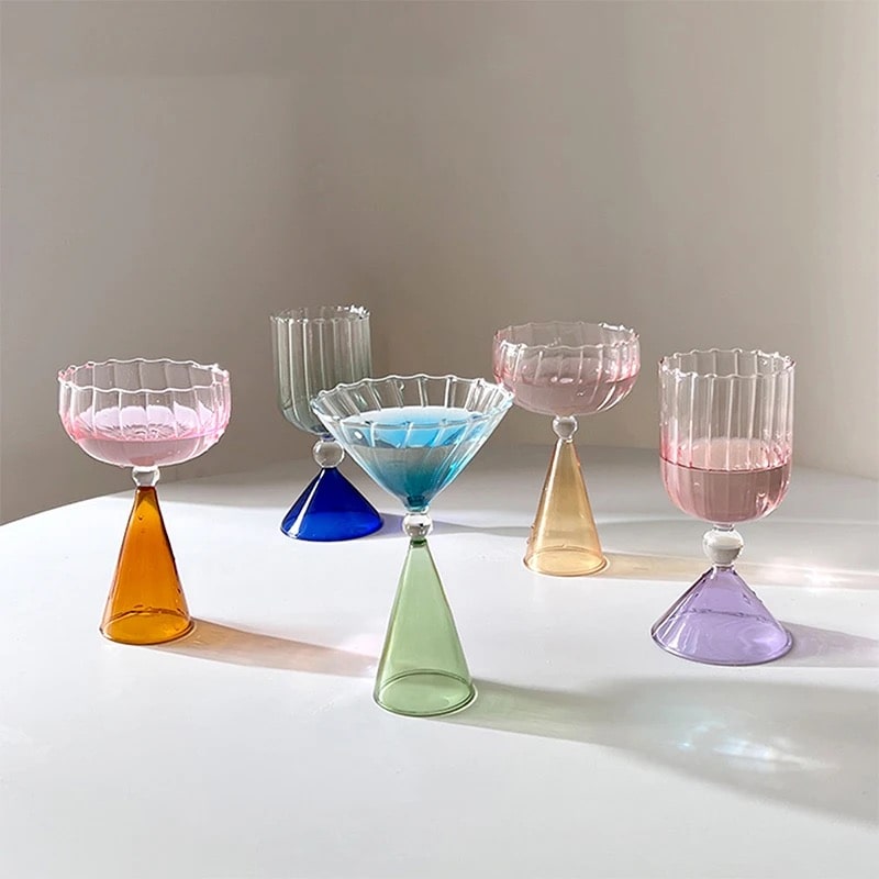 Elegant Gold-Rimmed Cocktail Glass Set