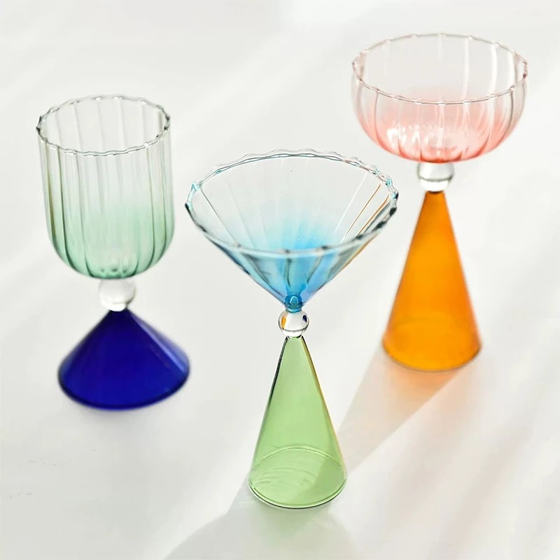 Elegant Gold-Rimmed Cocktail Glass Set