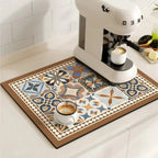 Stylish Vintage-Patterned Coffee Drying Mat