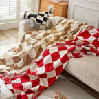 Tasseled Sofa Protector - Cotton and Microfiber Blend, Plaid Pattern