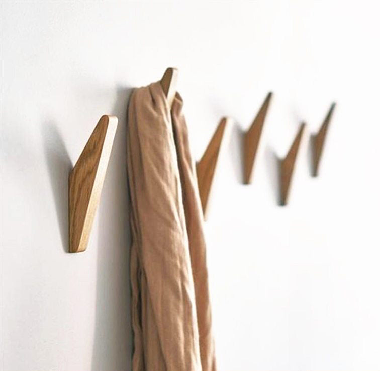 Stylish Wall-Mounted Wooden Hooks for Versatile Storage
