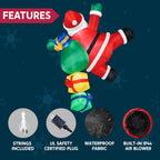 Outdoor LED Lighted Decoration - Inflatable Climbing Santa for Christmas