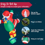 Outdoor LED Lighted Decoration - Inflatable Climbing Santa for Christmas