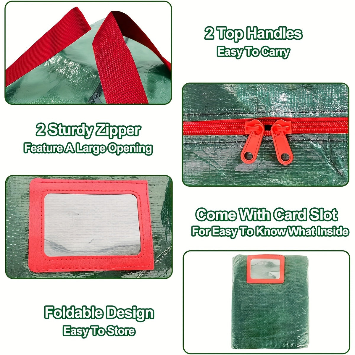 Waterproof Heavy Duty Storage Bag for Christmas Tree - Plastic Organizer