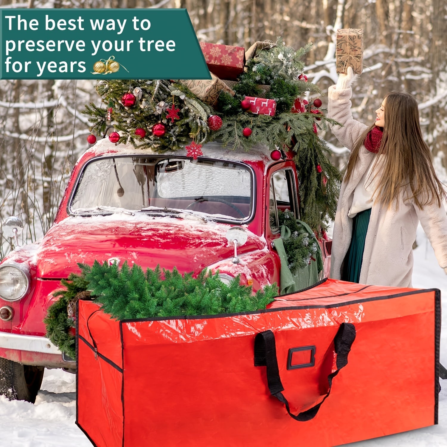 Waterproof Heavy Duty Storage Bag for Christmas Tree - Plastic Organizer