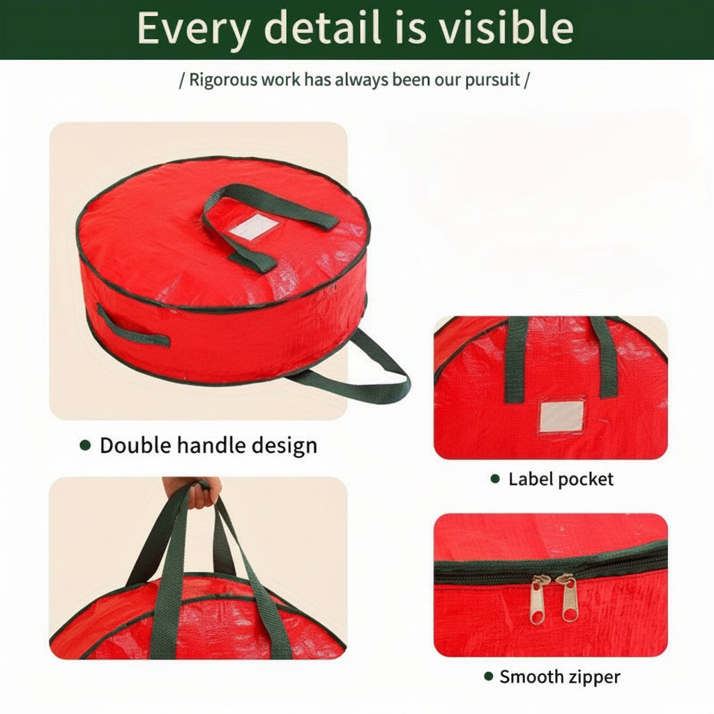 Christmas Decoration Organizer Bag Made of Polyester for Ornaments