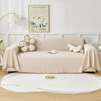 Quilted Microfiber Sofa Slipcover with Geometric Pattern