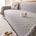 Quilted Microfiber Sofa Slipcover with Geometric Pattern