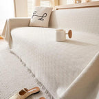 Quilted Microfiber Sofa Slipcover with Geometric Pattern