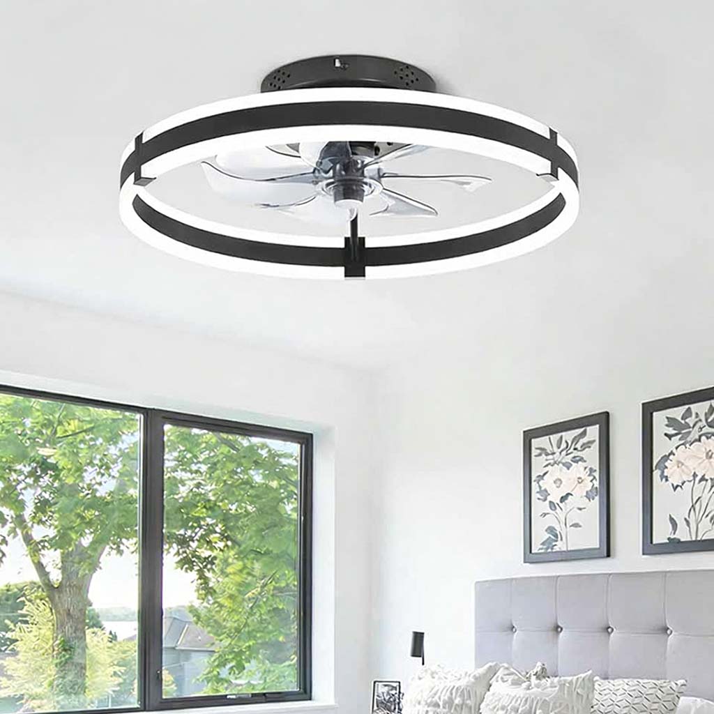 Ceiling Light Fixture with Dual LED Ring Design and Round Shape