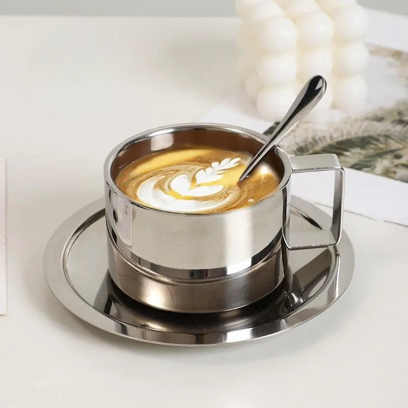 Modern Stainless Steel Coffee Cup Set