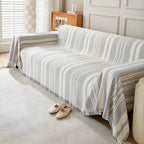 Timeless Striped Chenille Sofa Cover – Breathable Fabric