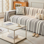 Timeless Striped Chenille Sofa Cover – Breathable Fabric