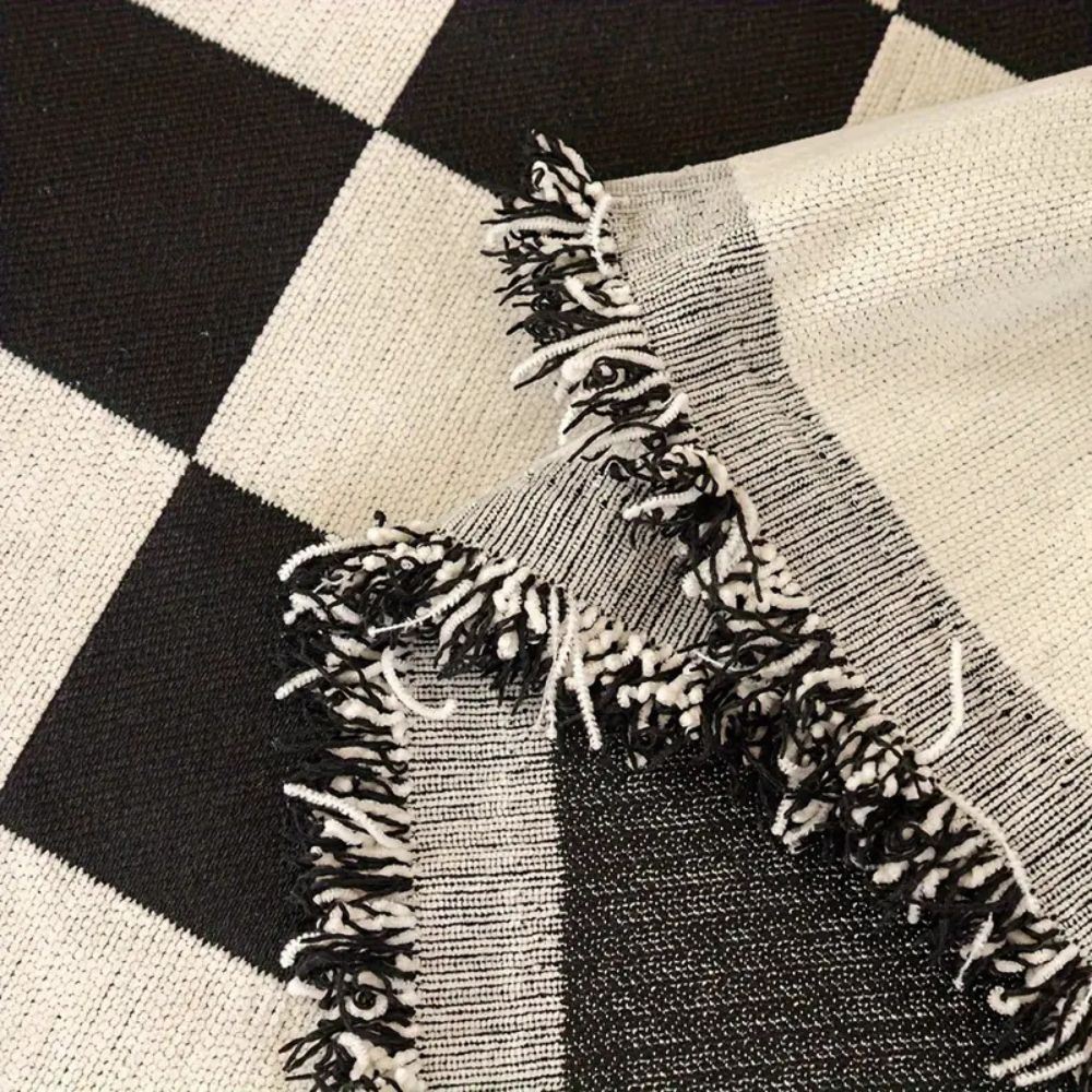Pet-Friendly Checkerboard Microfiber Chenille Sofa Cover