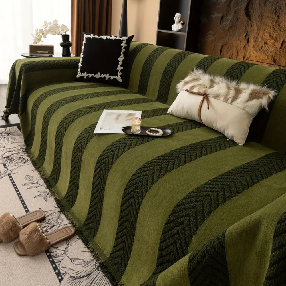 Microfiber Sofa Protector - Chevron Pattern for Couch and Sectional