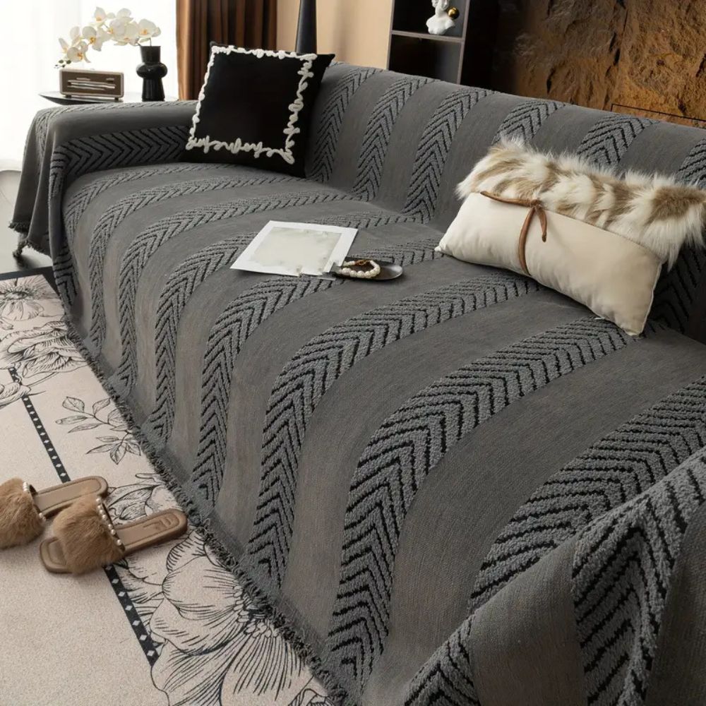 Microfiber Sofa Protector - Chevron Pattern for Couch and Sectional
