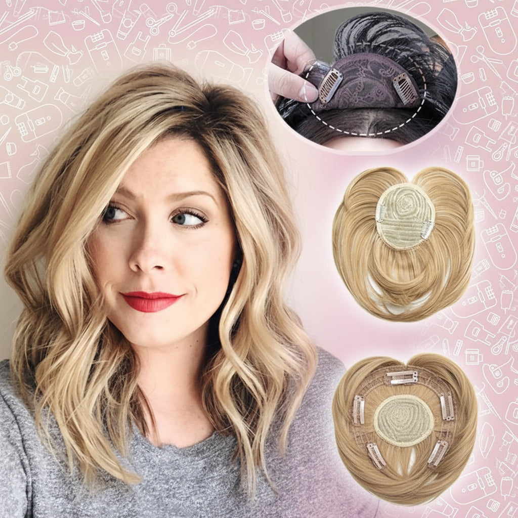 Clip-In Volume Hair Topper for Thinning Hair - Natural Appearance