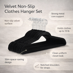 Non-Slip Velvet Slim Hangers for Closet Organization – Set of 10