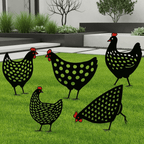 Rustic Metal Garden Decor Set - Weather Resistant Outdoor Art
