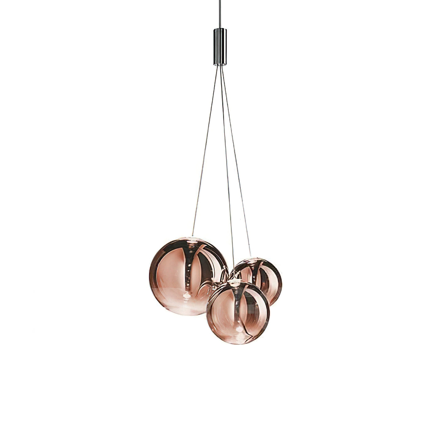 Adjustable Height Bubble Pendant Light – Contemporary Glass and Metal for Home and Kitchen