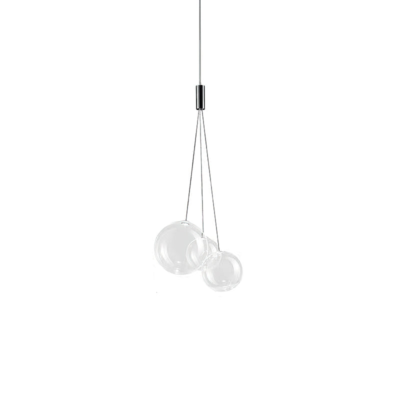 Adjustable Height Bubble Pendant Light – Contemporary Glass and Metal for Home and Kitchen