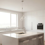 Adjustable Height Bubble Pendant Light – Contemporary Glass and Metal for Home and Kitchen