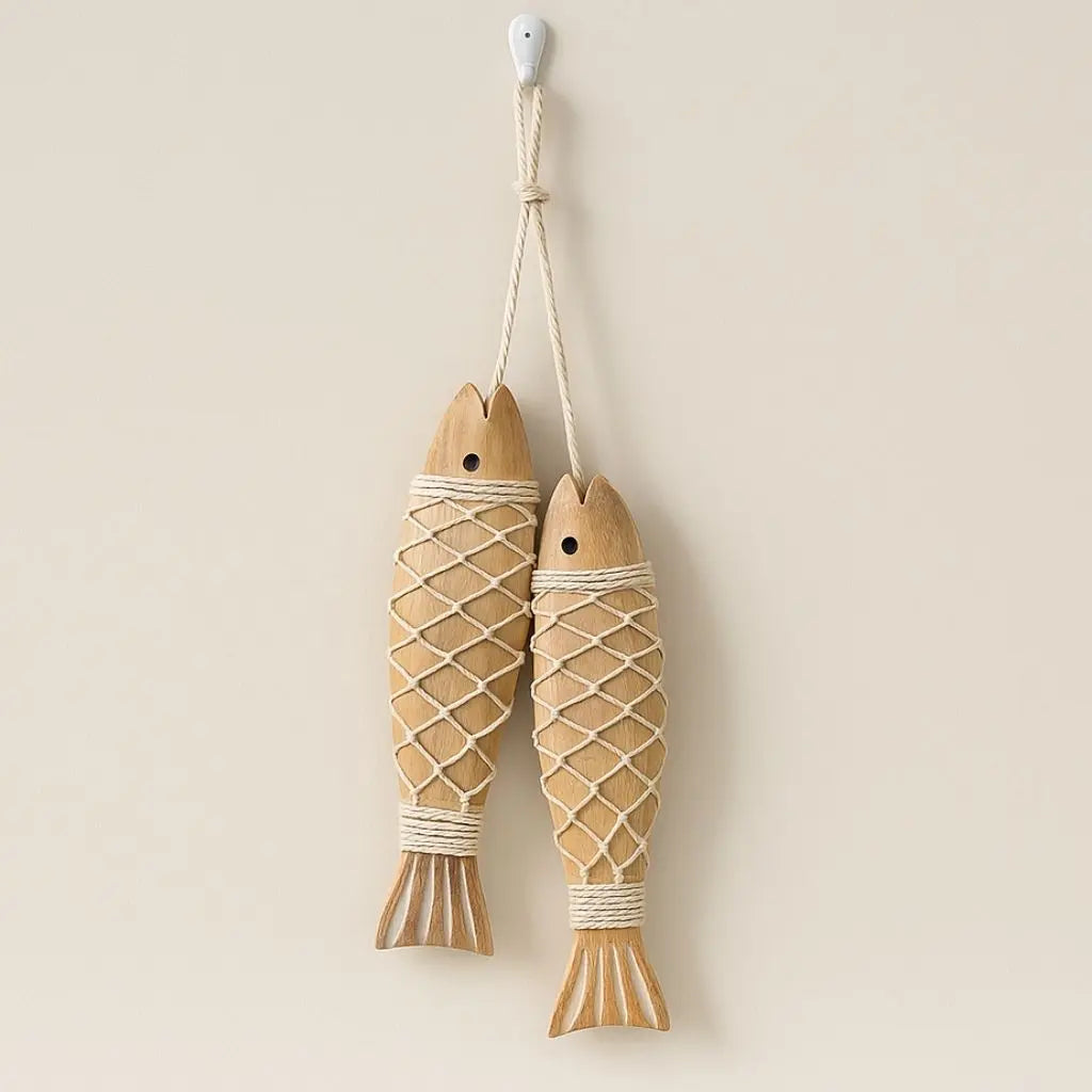 Nautical Charm Wooden Fish Wall Art