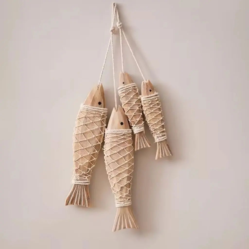 Nautical Charm Wooden Fish Wall Art