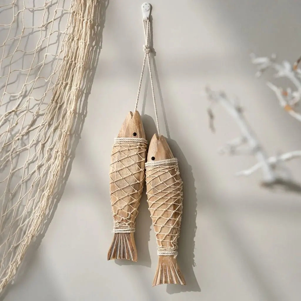 Nautical Charm Wooden Fish Wall Art