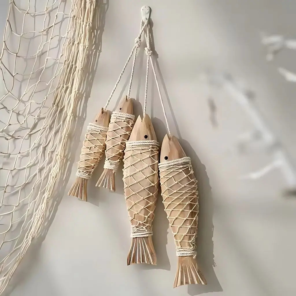 Nautical Charm Wooden Fish Wall Art