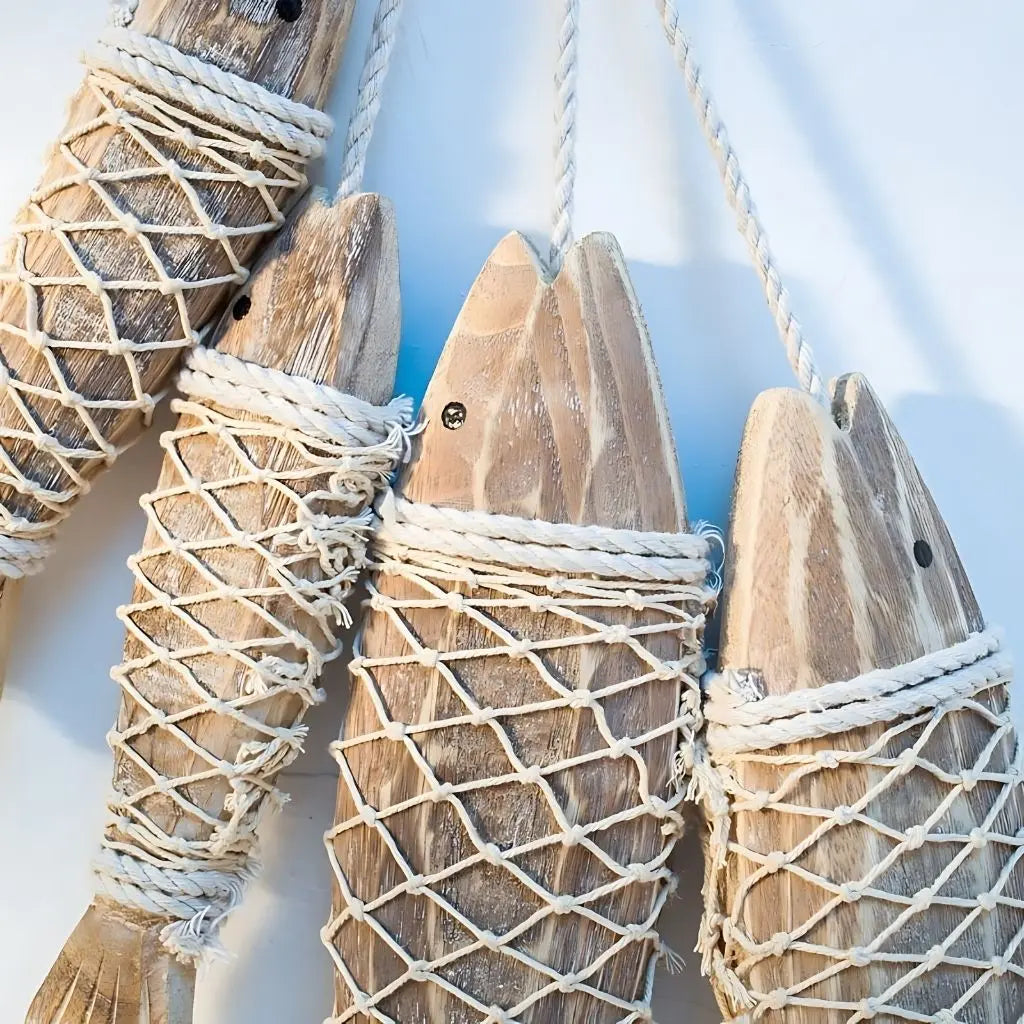 Nautical Charm Wooden Fish Wall Art