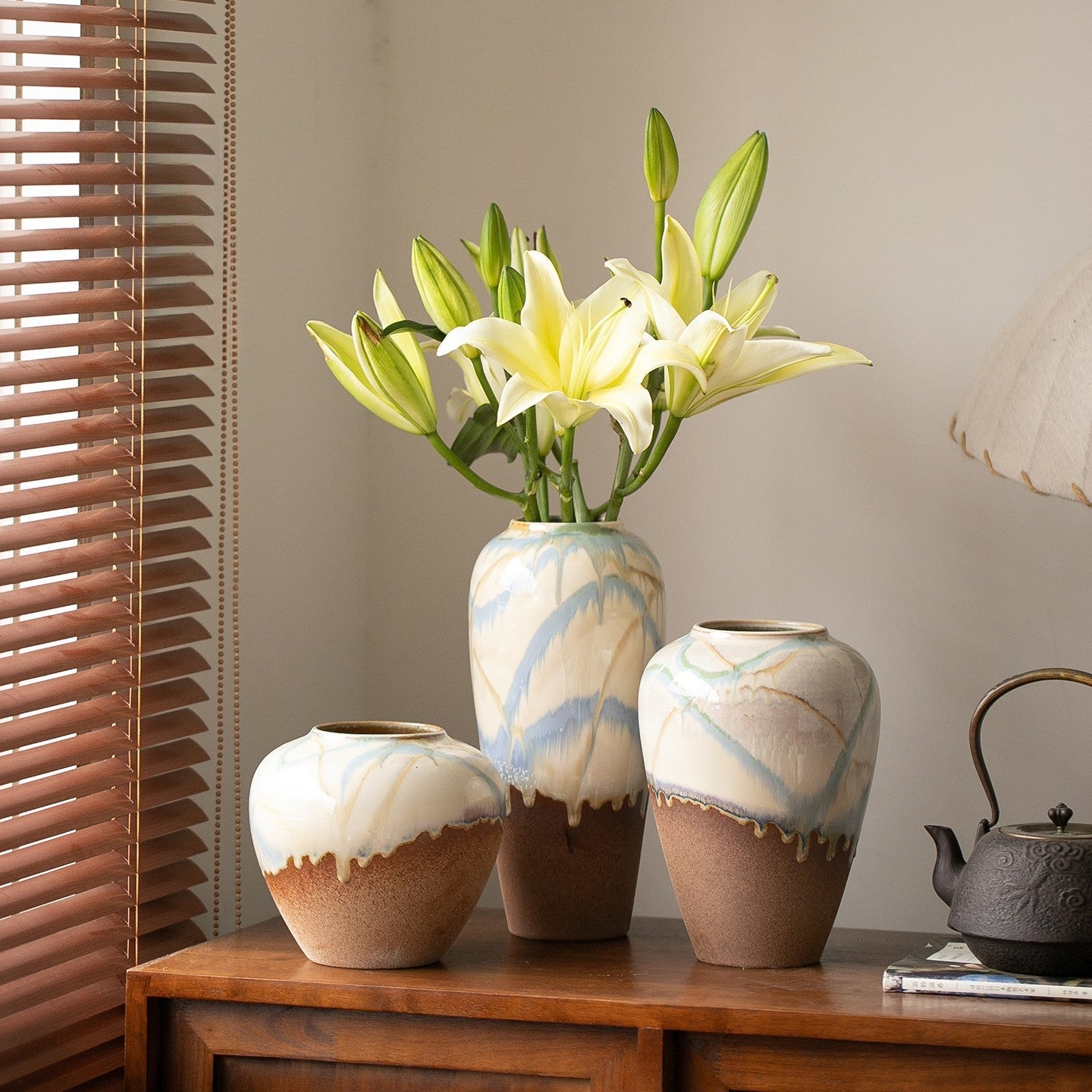 Serene Shores Artisan Flower Vase