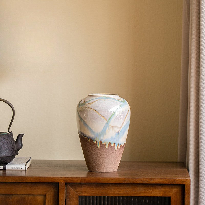 Serene Shores Artisan Flower Vase