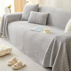Plush Polyester Sofa Cover - Anti-Slip and Pet-Friendly Design